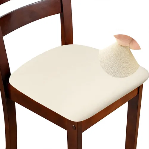 Vista 17 de Juego de 4 fundas de asiento para silla, elásticas, estampadas, para comedor, cuadradas, extraíbles y lavables, fundas de cojín para cocina, oficina