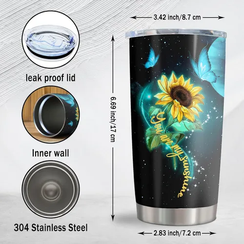 Vista 3 de Regalo para hija de mamá/papá, Navidad/cumpleaños/regalos de graduación para hija, ideas de regalo para hijas adultas, vaso de 20 onzas, 1 unidad