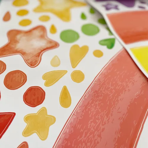 Vista 2 de PapaKit Calcomanías de vinilo grandes con diseño de arco iris para pared, para guardería, bebé, niño, adolescente, dormitorio, sala de estar