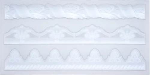 Vista 3 de Moldes de arte para arcilla polimérica, arcilla que se seca al aire, yeso, resina epoxi, fondant, decoración de pasteles, 3 molduras decorativas