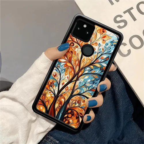 Vista 1066 de Compatible con Google Pixel 4A 5G Mobile Case Creative Acrylic Panel trasero Silicona Protección Grip especialmente diseñado para Google Pixel 4A 5G