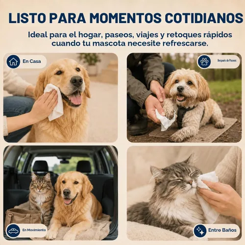 Vista 9 de Toallitas para perros para patas y traseros, sin perfume, 30