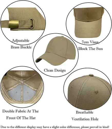Vista 43 de Gorra de béisbol 100% algodón clásico deportivo casual gorra de golf Sunhat tamaño ajustable