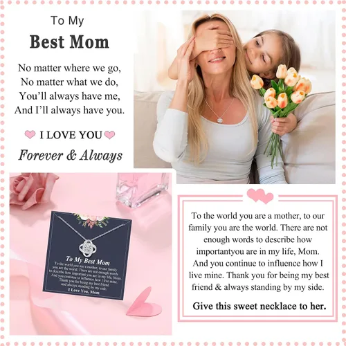 Vista 4 de UNGENT THEM Collar de nudo de amor para suegra, regalo de boda, Navidad, cumpleaños para abuela, madrastra, suegra, suegra, suegra, suegra, ahijada