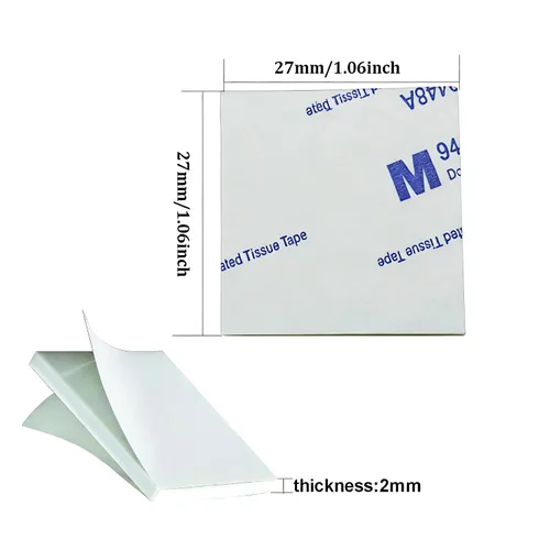 Vista 2 de 100 cintas de espuma de doble cara con almohadilla cuadrada fuerte, cinta de montaje resistente de 0.98 x 0.97 pulgadas, ideal para paredes
