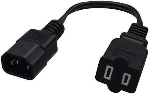 Vista 5 de Cable de alimentación C14 a 5-15R de 0.3 ft (0.32 pies), cable adaptador de corriente estándar de 18 AWG NEMA 5-15R a IEC320 C14