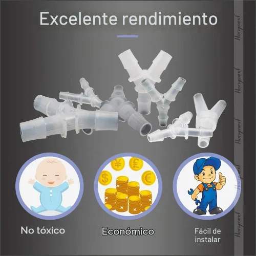 Vista 4 de Conector de púas de 3 vías en forma de Y de plástico de 1/2 "para manguera de aire, accesorio de púas de polipropileno de pp de tubería de agua