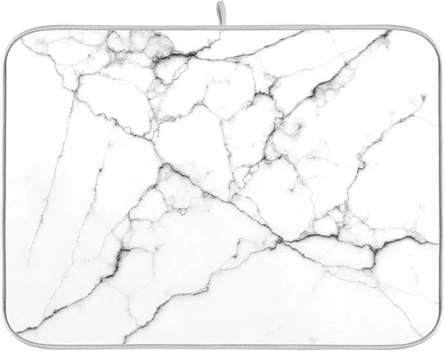 Vista 23 de Linda alfombrilla de secado de platos con hongos y plantas silvestres para encimera de cocina, almohadilla absorbente de microfibra, mediana 16x18
