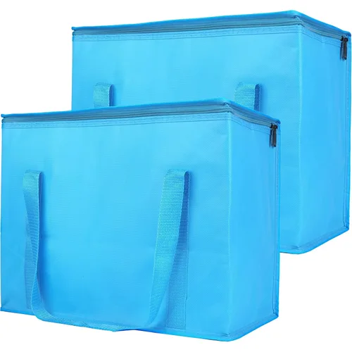 Vista 54 de Bodaon Bolsa de entrega de pizza aislada, 20" x 20" x 8" bolsas calentadoras de pizza para mantener caliente, bolsa aislada para entrega de Negro