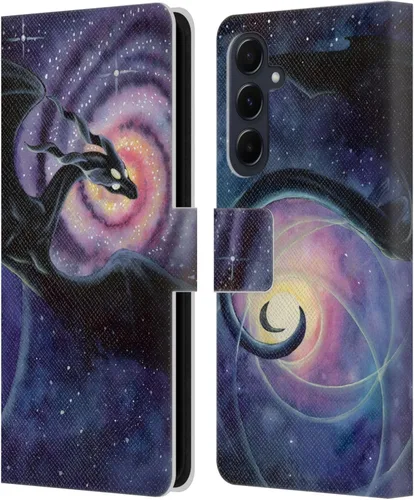 Vista 206 de Head Case Designs Officially Licensed Carla Morrow Galactic Entrancement Dragons Leather Wallet Case Compatible with Samsung Galaxy A07 4G