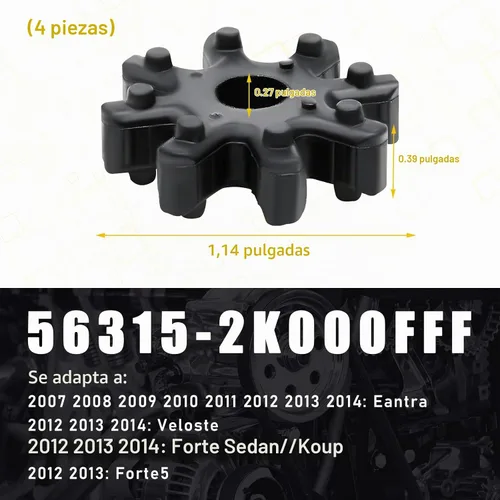 Vista 2 de Ziciner 4 piezas de repuesto de acoplador de dirección flexible, columna de máquina de dirección asistida automática, rueda de goma de plástico