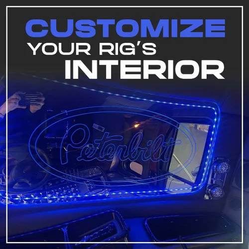 Vista 6 de Inserto de Forro de Techo Peterbilt de Floridas Finest Customs Placa Ligera con Logotipo Peterbilt Se Ajusta a 386, 388, 389 Insertos de Panel