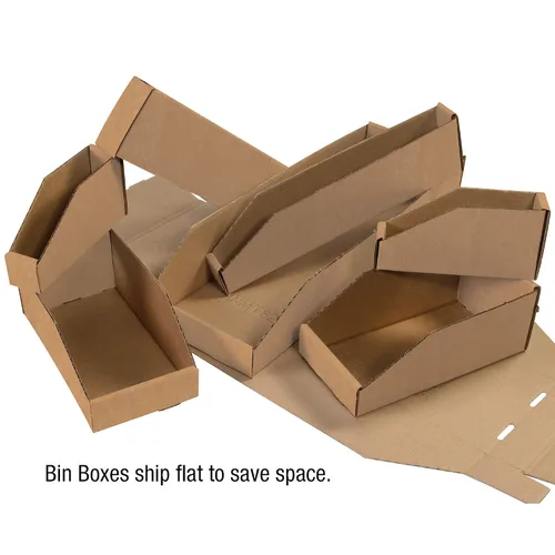 Vista 4 de Box USA BBINBIN29K Cajas de contenedores de tapa abierta, 2" x 9" x 4-1/2", kraft (paquete de 25)