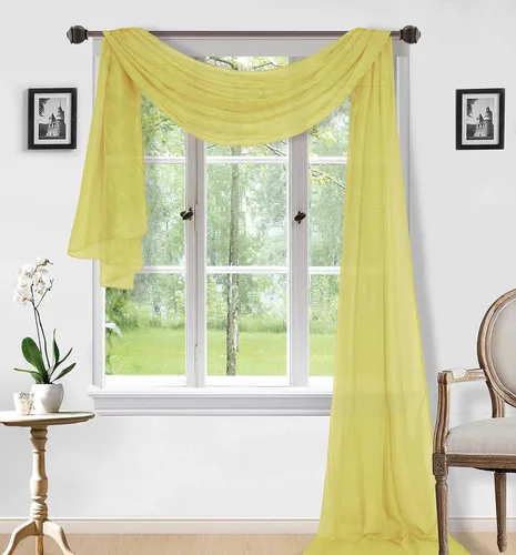 Vista 19 de Sapphire Home Cortinas de cenefa para ventana, cenefas transparentes extralargas para ventanas, cortinas de gasa para sala de estar, cocina