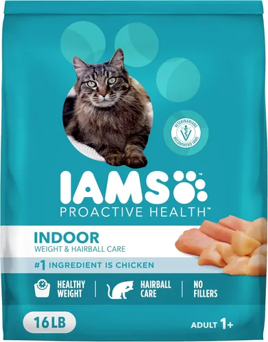 Vista 10 de Iams Proactive Health Adult Indoor Weight & Hairball Control Comida seca para gatos Vet-recommended, Real Chicken #1 Ingredient, Proprietary Fiber