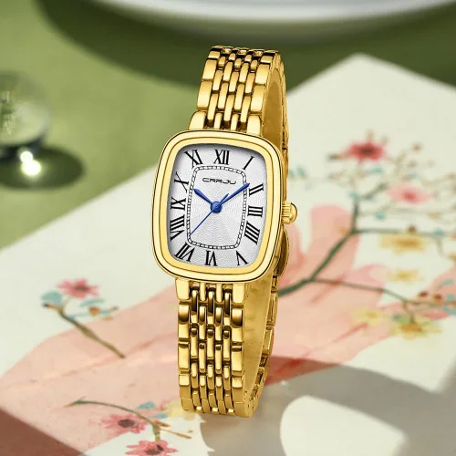 Vista 5 de CRRJU Relojes para mujer, reloj de pulsera analógico de cuarzo analógico a la moda, relojes elegantes simples para mujer