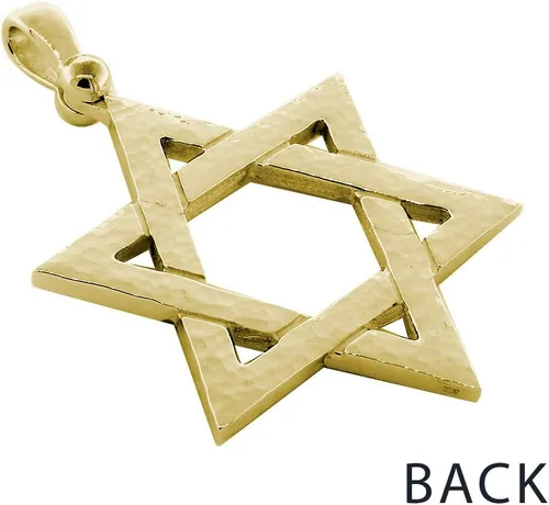 Vista 3 de Charm de estrella judía de David extra grande para hombre en oro amarillo de 18 quilates, Metal