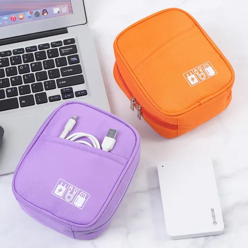 Vista 3 de E-Tree Bolsa de almacenamiento para pequeños dispositivos electrónicos y accesorios, bolsa técnica, funda organizadora electrónica compatible