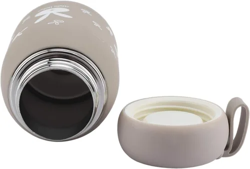 Vista 6 de Botella de agua con aislamiento marrón, mini taza de vacío de 10.8 fl oz, taza de café al vacío, taza de viaje de leche de té con bonito