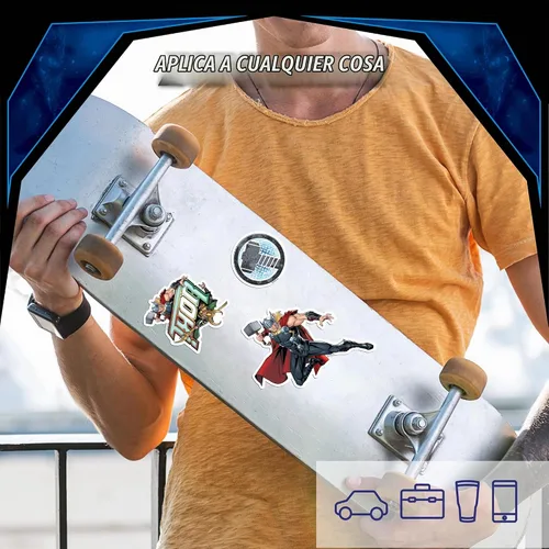 Vista 5 de Marvel Thor - Juego de 3 calcomanías de vinilo para exteriores, para automóvil, laptop, computadora, botella de agua, calcomanías de Marvel