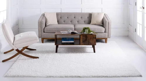 Vista 90 de Unique Loom Colección Davos Shag - Alfombra Lino