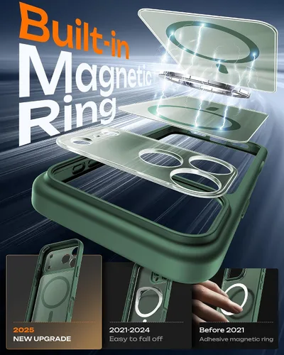 Vista 505 de TOCOL Funda para iPhone 11, compatible con Magsafe, protección completa de cámara, imanes integrados, protección contra caídas, funda translúcida