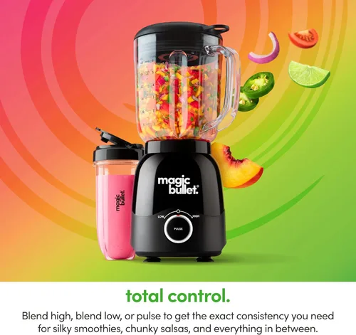 Vista 3 de Magic Bullet - Licuadora Combo, Jarra de 48 oz, Taza de Mezcla, Dial de Velocidad Simple – MBF50200AK