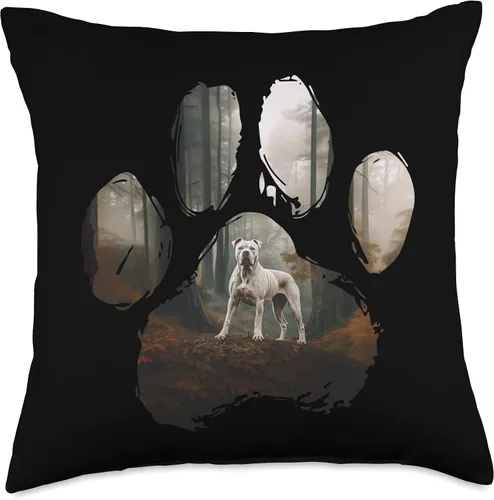 Vista 4 de Dogo Argentino Mountain Paw Design Dog Mom Dad Throw Pillow