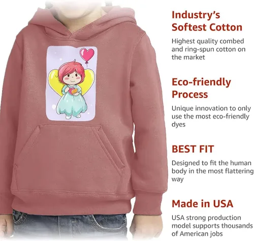 Vista 5 de Angel Art Toddler Pullover Hoodie - Funny Sponge Fleece Hoodie - Hearts Hoodie for Kids