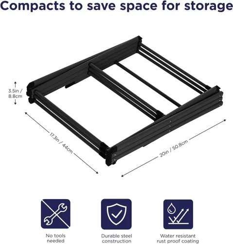 Vista 3 de BLACK+DECKER Organizador de lavandería extensible/plegable para secar ropa. Esencial para campamento/remolques o cualquier lugar donde seque la ropa