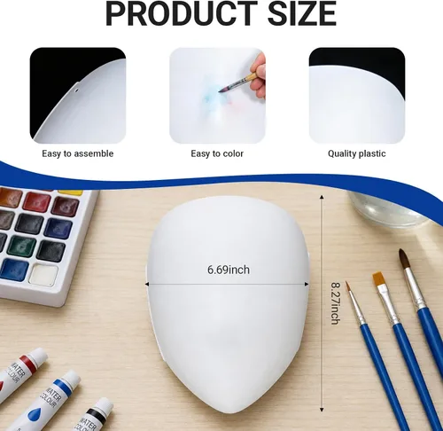 Vista 2 de 5 Packs Cosplay Mask, DIY White Mask for Halloween Cosplay