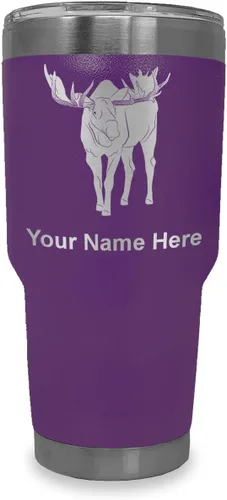 Vista 11 de LaserGram Vaso aislado al vacío de 20 onzas, alce, grabado personalizado incluido (negro)