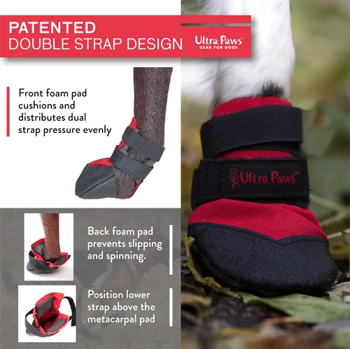 Vista 4 de Botas y protectores de patas resistentes para perros pequeños, medianos y grandes, color negro (talla 8)