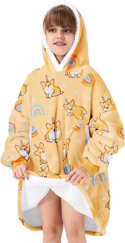 Vista 14 de Zando Manta con Capucha Ponible Manta para Niños y Adultos Manta Cómoda con Capucha Sudadera de Gran Tamaño Sherpa Forro Polar