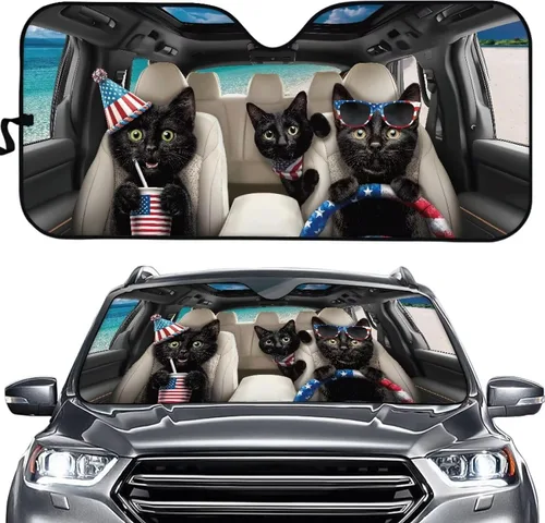 Vista 34 de SEANATIVE Parasol divertido para parabrisas de automóvil, protección contra rayos UV, protector de ventana delantera, diseño de ojos enojados