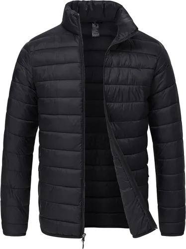 Vista 10 de Rapoo Chaquetas acolchadas para hombre, chaquetas de invierno ligeras, resistentes al agua, resistentes al viento, aisladas