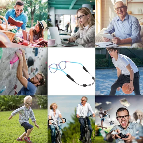 Vista 7 de Correa de soporte para lentes de sol – Correas ajustables para gafas de sol para niños – Soportes para gafas alrededor del cuello – Retenedor