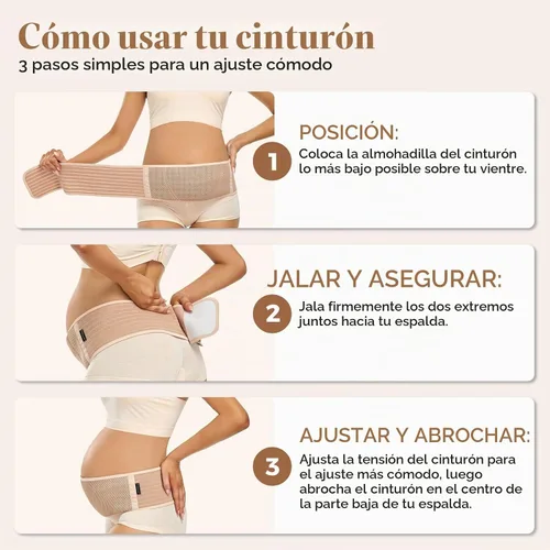 Vista 6 de ChongErfei Pregnancy Belly Band Maternity Belt Back Support Beige