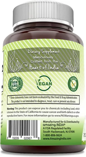 Vista 3 de Amazing India Triphala (fruta trifala natural) Suplemento 750 mg por porción 120 cápsulas vegetales Sin OMG Sin gluten