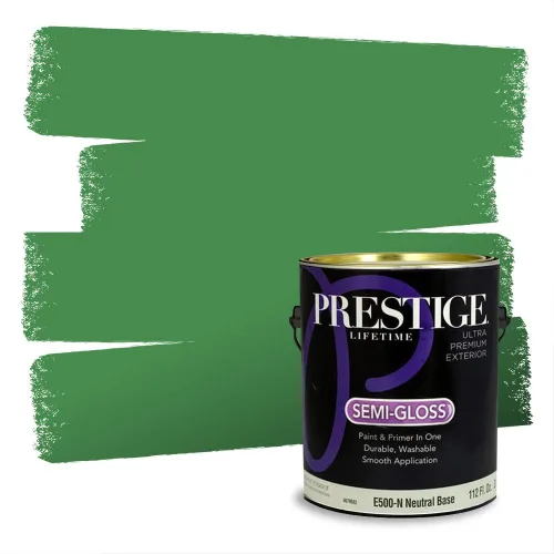 Vista 177 de Prestige Paints - Pintura exterior e imprimación en uno, 1 galón, plano, compatibilidad comparable con el color menta «Whipped Mint» de Behr