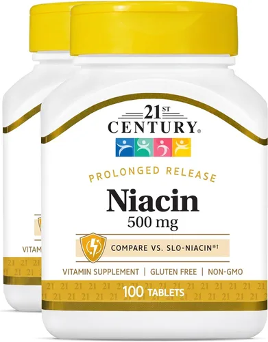 Vista 9 de 21st Century Niacina 500 mg comprimidos de liberación prolongada, 100 unidades (27474)