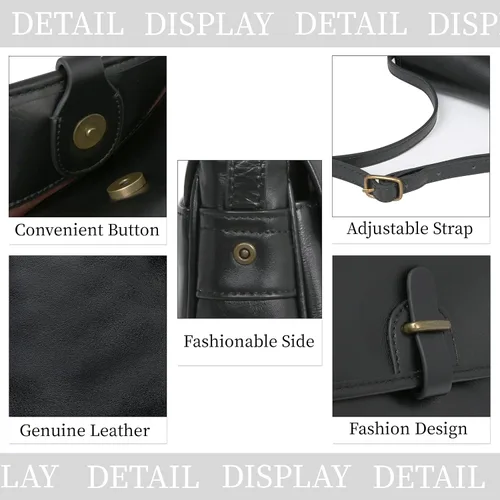 Vista 5 de HESHE Bolsos cruzados para mujer, bolsos de cuero, bolsos de hombro, bolso de diseñador para mujer, bolso cruzado