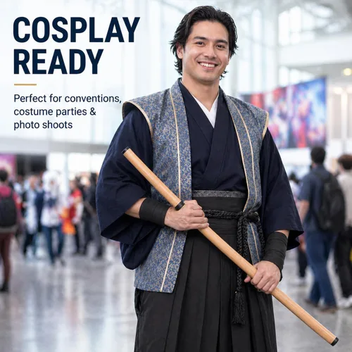 Vista 3 de Espada de madera de bambú para práctica, espada de 40 pulgadas, para entrenamiento de artes marciales, utilería de anime, Bokken ligero para adultos