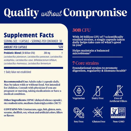 Vista 8 de Enzymedica SubCulture Probiótico para la salud intestinal y digestiva diaria, cápsulas probióticas para mujeres y hombres, 30 mil millones de UFC
