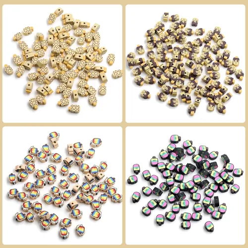 Vista 47 de 100 piezas de cuentas de arcilla polimérica Heishi espaciadoras mixtas, suministros para hacer pulseras, pendientes, collares de bricolaje, Bandera