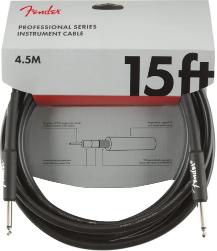 Vista 12 de Fender - Cable de instrumento de la serie profesional, cable de guitarra, accesorios de guitarra, ángulo/ángulo, negro, 6 pulgadas, paquete de 2