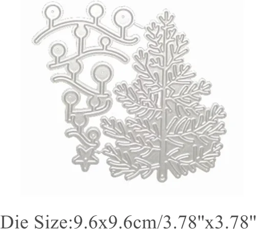 Vista 2 de Troqueles de metal para árbol de Navidad, troqueles de corte ligero para árbol de Navidad, plantillas de corte para álbumes de recortes, fotos