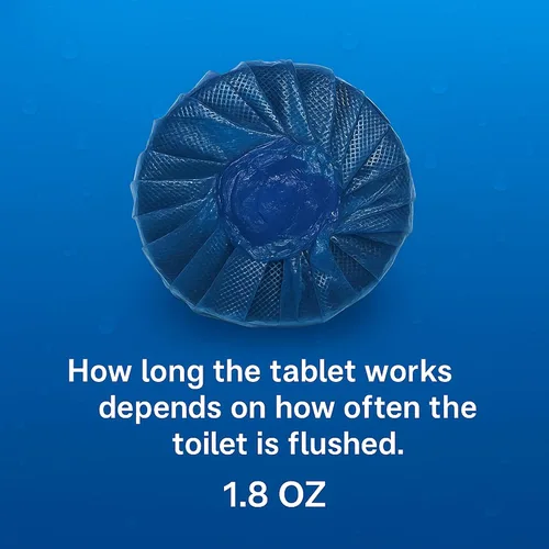 Vista 4 de Tabletas limpiadoras automáticas de inodoro, ambientador azul de larga duración, paquete de 30
