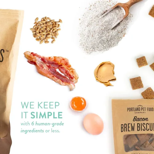 Vista 7 de CRAFTED BY HUMANS LOVED BY DOGS Portland Pet Food Company - Golosinas para perros con galletas de tocino (1 paquete, bolsa de 5 onzas), totalmente
