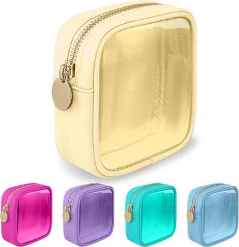 Vista 102 de izuzta Nylon Lager Pequeño Slim Mini Maquillaje Bolsa Organizador, Beige, Viajes